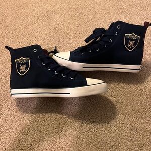 Polo Ralph Lauren Boys Navy Hi-Top Sneakers